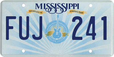 MS license plate FUJ241
