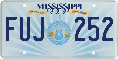 MS license plate FUJ252