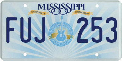 MS license plate FUJ253