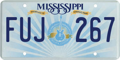 MS license plate FUJ267