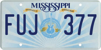 MS license plate FUJ377