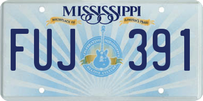 MS license plate FUJ391