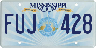 MS license plate FUJ428