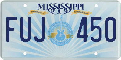 MS license plate FUJ450