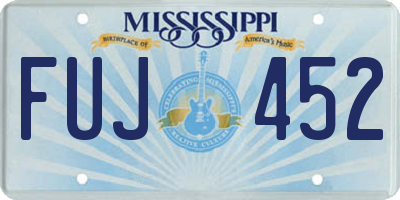 MS license plate FUJ452
