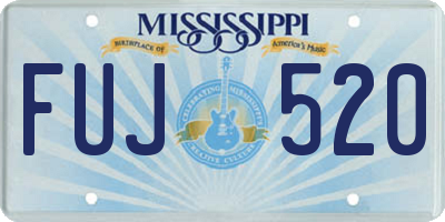 MS license plate FUJ520