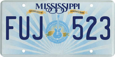 MS license plate FUJ523