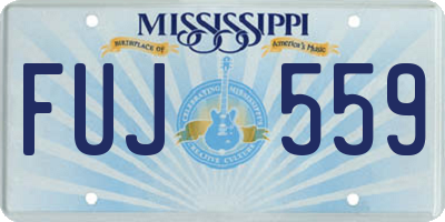 MS license plate FUJ559