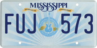 MS license plate FUJ573