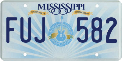 MS license plate FUJ582