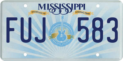 MS license plate FUJ583