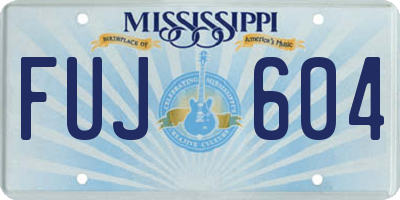 MS license plate FUJ604