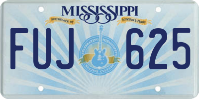 MS license plate FUJ625