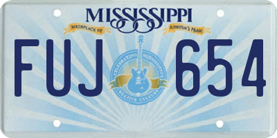 MS license plate FUJ654
