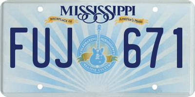 MS license plate FUJ671