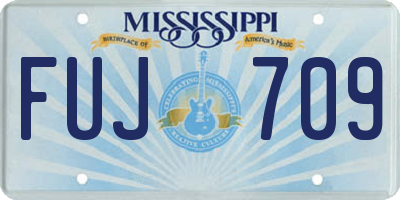 MS license plate FUJ709