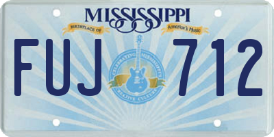 MS license plate FUJ712