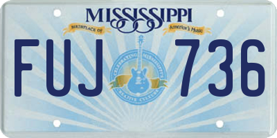 MS license plate FUJ736