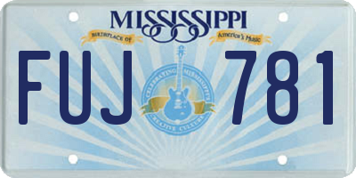 MS license plate FUJ781