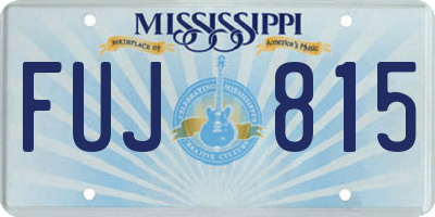 MS license plate FUJ815