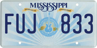 MS license plate FUJ833