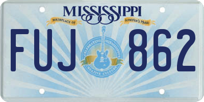 MS license plate FUJ862