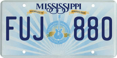 MS license plate FUJ880