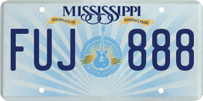 MS license plate FUJ888