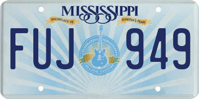 MS license plate FUJ949
