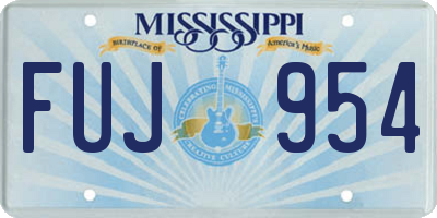 MS license plate FUJ954