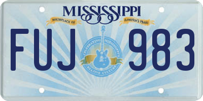 MS license plate FUJ983