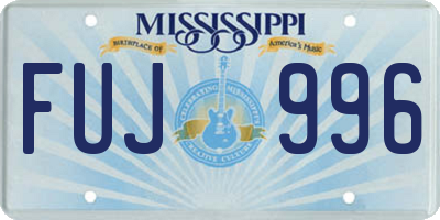 MS license plate FUJ996