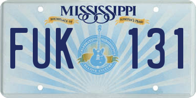 MS license plate FUK131