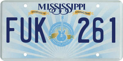 MS license plate FUK261