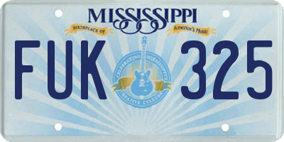 MS license plate FUK325
