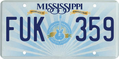 MS license plate FUK359