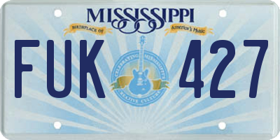 MS license plate FUK427