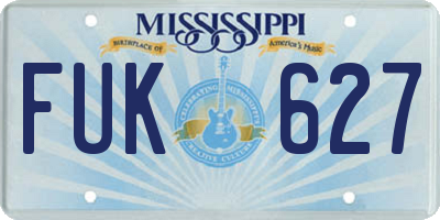 MS license plate FUK627