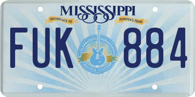 MS license plate FUK884