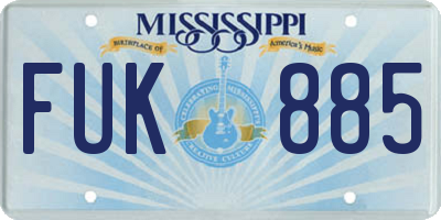 MS license plate FUK885