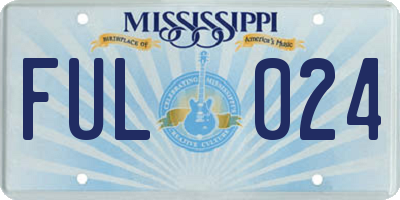 MS license plate FUL024
