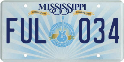 MS license plate FUL034
