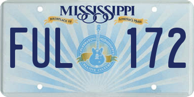 MS license plate FUL172