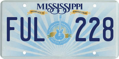 MS license plate FUL228
