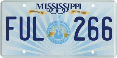 MS license plate FUL266