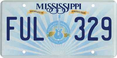 MS license plate FUL329