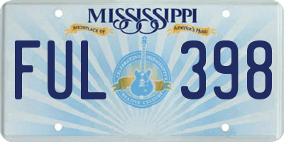 MS license plate FUL398