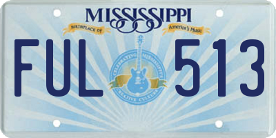 MS license plate FUL513