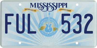 MS license plate FUL532