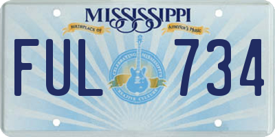 MS license plate FUL734